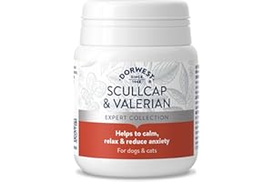 Dorwest Herbs Scullcap & Valerian Calming Tablets for Dogs and Cats, 100 Tablets, Natural Dog Calming Supplements for Stress and Anxiety Relief – Non-Drowsy
