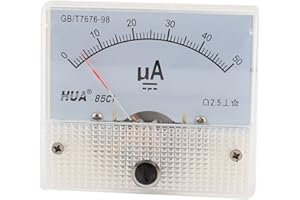 UXCELL Sourcingmap Analog Current Panel Meter DC 0-50uA 85C1 Ammeter 63x43x55mm for Automotive Circuit Testing Charging Battery Ampere Tester Gauge Pack of 1