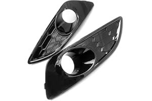 UNDERGROUND PARTS All Gloss Black Honeycomb Mesh Zetec S Style Front Fog Light Covers Grilles for Ford Fiesta mk7 2013-2017