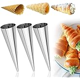ZDNT 12 Pcs Cannoli Tubes Cannoli Moulds Stainless Tube Cream Horn Cones Cone Shaped Mold for Dessert Bread Baking Cannoli Fo