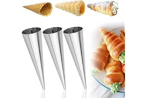 ZDNT 12 Pcs Croissant Moule Cannoli Moule Cannoli Patisserie Formes de Cannoli Moule en Acier Inoxydable Cannoli Tubes pour Croissant en Acier Inoxydable Croissant Feuilletés Crème Glacé