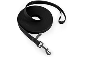 Wolfone Guinzaglio per cani da addestramento, impermeabile, lungo 6m Nero, resistente, facile da pulire, adatto per richiamare, nuoto, campeggio, spiaggia, caccia, passeggiate