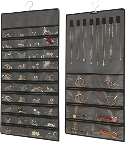Organizzatore Gioielli Da Appendere Heveer - 80 Tasche Doppia Faccia Con Gancio