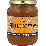Q Honey Miele Naturale Crudo Di Grano Saraceno 1 kg | Miele puro al 100%, non filtrato, non pastorizzato direttamente dall'al