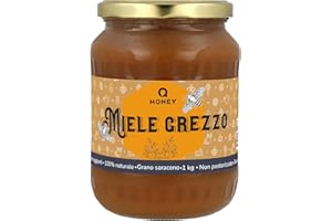 Q Honey Miele Naturale Crudo Di Grano Saraceno 1 kg | Miele puro al 100%, non filtrato, non pastorizzato direttamente dall'alveare