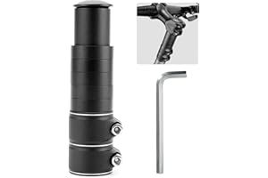 MELLYSTORE Rehausse Potence VTT Potence de Guidon Fourche Extenseur Réglable Rallonge Potence Velo en Alliage d'Aluminium Rallonge de Tige Fourche Bicyclette Étendre Riser pour Vélo de Route BMX Noir 28,6mm