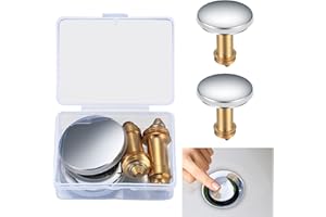 ZHUJIEHIGH Lot de 2 bouchons clic-clac à ressort en laiton pour lavabo de salle de bain, lavabo, évier de cuisine, salle de bain 38 mm