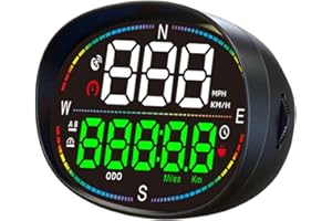 MULCORT Head-Up-Display, 3 Zoll GPS-Drehzahlmesser, Universal-Head-Up-Display, Digitaler Tachometer mit Geschwindigkeit, Uhrzeit, Kompass, Übergeschwindigkeitswarnung, Kilometerstandmessung, Müdigkeitsalarm