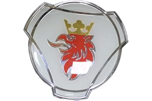 FTC 1 pièce pour SAAB Scania Griffin badge camion logo personnalisé 80 mm ABS calandre de voiture emblème de capot (blanc)