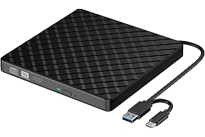 BENEWY Masterizzatore CD DVD Unità Esterna USB 3.0 Type C, Drive Portable, /+RW Lettore, plug & play/a basso rumore, Slim, per Laptop, Desktop, Mac, Macbook, OS/Windows/Linux