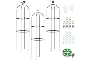 Ytaoeo Rankhilfe Metall für Gartenobelisk,3 Stück Pflanze Obelisk Sets, Robuste Rankhilfe，120cm Verstellbarer höhe Rankhilfe Pflanzenstütze, Rankgitter für Tomaten,Rosen, Gurken