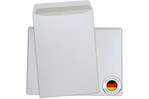 SPECHT 25er Packung Versandtaschen - Briefumschläge Weiß, Ohne Fenster, Selbstklebend, 120g/m² Kraftpapier, Kuvert & Geschäftsumschlag, Ideal für Geschäfts- & Privatpost, Made in Germany (A4 / C4)