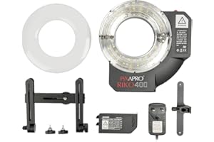 PIXAPRO RIKO400 Photography Lighting 400w Ring Flash 5600K Video LED Strobe Studio Photoshoot Godox AR400 Camera Professional Wireless System Battery Power Close up Macro Ring Flash light