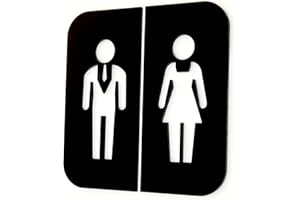 codiarts. Tabliczka na drzwi 3D | toaleta | WC dla gości | łazienka | szkło akrylowe cięte laserowo | samoprzylepna (WC-Gender02)