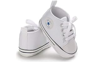 Frobukio Newborn Baby Boy Girl Canvas Sneakers Non-Slip Soft Sole First Walkers Infant