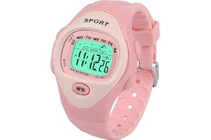 SOCICO Kids Digital Watches for Girls Boys Aged 3-10, Childrens Outdoor Sports Waterproof Watch with Led Light,Alarm Clock, Stopwatch, 12/24H for Kids Great Gifts