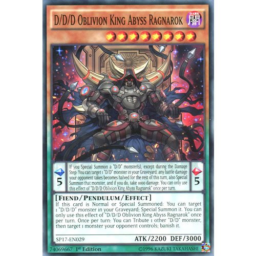 SP17-EN029 1st Ed D/D/D Oblivion King Abyss Ragnarok Star Rare Card Star Pack 17 Yu-Gi-Oh Single Card