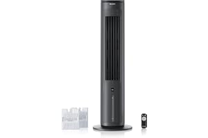 Brandson - Luftkühler mit Wasserkühlung - Preisträger 2025 - Verdunstungskühler - Luftkühler - Ventilator - mobile Klimaanlage ohne Abluftschlauch - leise - Turmventilator