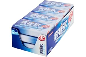 Frisk Clean Breath, Caramelle Dure Gusto Peppermint, Microcompresse con Zinco, con Edulcoranti, Senza Zucchero, Senza Glutine, 50 Unità, Confezione da 12