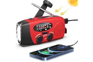 WBBRBBR Kurbelradio,4000mAh Notfallradio Solar Radio Kurbelradio Mit Handyladefunktion Solar Emergency Radio - Notfall Radio Solarradio Kurbel Radio Notfallradio Kurbel Solar USB
