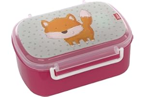 sigikid 25169 Fiambrera con zorro, sin bisfenol A para niñas, recomendada a partir de 2 años, color azul y fucsia