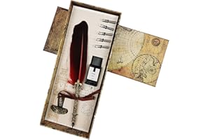 Aokuy Quill Pen Set, penna per calligrafia inglese, 5 pennini di ricambio set di penne per calligrafia e inchiostro