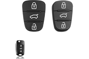 SLshiBo 2 Stück Autoschlüssel Tastenfeld 3 Tasten Ersatz Tastenfeld Gummi Schlüssel Kompatibel mit Hyundai i10 i20 i30 ix20 ix35 und Kia Ceed Soul Venga Sportage Rio