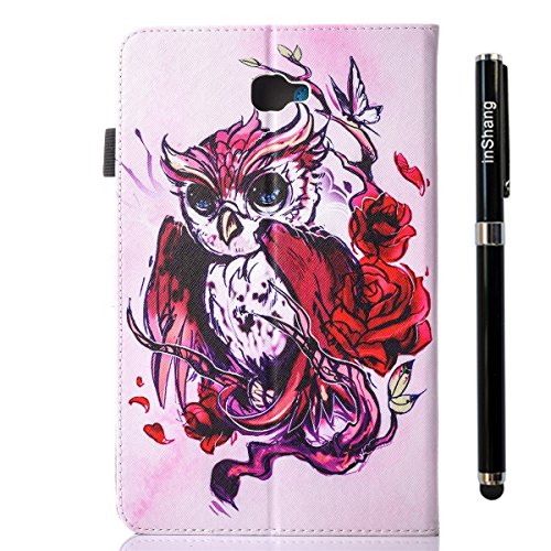 inShang T580/T585 Cover für Samsung Galaxy TAB A 10.1 Inch T 580 Hülle mit PU Leder Skins Etui Schutzhülle Ständer Smart Case Cover, + inShang Logo hochwertigen Stylus Eingabestift Stift