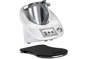 Diwoker Tabla deslizante para Thermomix TM6 TM5, tabla de ruedas Thermomix TM6 con ruedas y asa, tabla Thermomix fácil de mover de acrílico negro