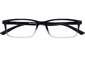 OPULIZE SEE Occhiali da lettura uomo e donna, Anti Luce Blu con Lenti Antibagliore, Protezione UV, Montatura Rettangolare, Cerniere a Molla