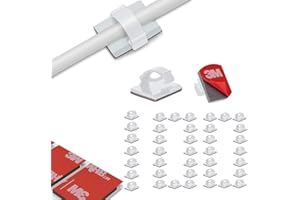 ELEPURE 100 clip per cavi adesivi durevoli da 3 m, organizer per cavi, autoadesivo, regolabile, per ufficio/casa, TV, caricabatterie/auto/PC (bianco)