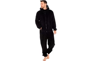 kraftd Onesies For Men Fleece Pyjamas Men All In One Jumpsuit Loungewear Nightwear Hooded Onesie