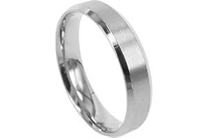 Everstone Women Titanium Ring Silver Matte Wedding Band Anniversary Engagement Ring Valentine Day Gift