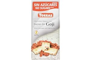 TORRAS Czekolada biała z jagodami goji bez cukru (75g)