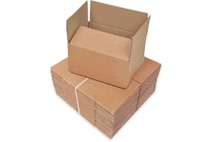 RelianceUK Pack of 25 Single Wall 8x6x4" Small Cardboard Boxes | 203 X 152 X 102mm Shipping Mailing Postal Small Parcel Packing Moving Boxes Gift Box