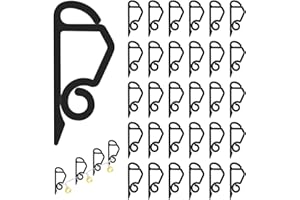 Flintronic Haczyki rynnowe, 60 szt. haczyków do zawieszania rynien, świąteczne klipsy rynnowe, plastikowy klips do oświetlenia zewnętrznego dla wróżki, łańcuch świetlny, łańcuch świetlny na Boże