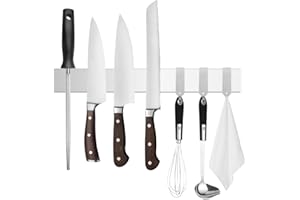 Tysonir 16 Inch Stainless Steel Magnetic Knife Holder for Wall, Strong and Secure Magnetic Knife Rack for Metal Kitchen Utensils, Wall or Fridge Holder Tool Holder,Silver