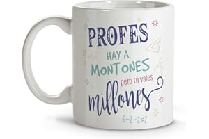 LolaPix Mejor Profesora. Taza Profesora. Tazas Desayuno Originales. Taza Cerámica 330 ml. Regalos con Frases. Tazas personalizadas.