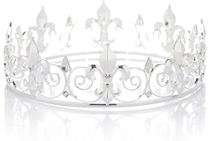 SWEETV Medieval Imperial Cristal Corona del Rey Tiara de los Hombre para la Celebración