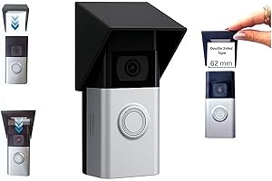 ME&SG Couvercle de protection pour sonnette vidéo – Compatible avec Ring Doorbell 3, 3 Plus, 4 et Battery Plus (62 mm) – Boîtier étendu 56 mm durable, anti-reflet et résistant aux intempéries – Plat Noir 2