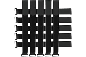 CZ Store Bridas Ajustables para Cables - ✮GARANTÍA DE POR VIDA✮ - Paquete de 10 Correas de Nylon Resistentes con Hebilla de Plástico - Organizadores para Sujetar Cables de Ordenador, Herramientas