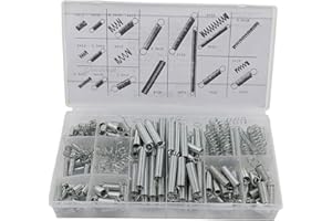 NOUJEN 200 PCS zugfeder Sortiment Zugfedern Verschiedene Set Erweiterung Druckfeder Kit Aufbewahrungsbox,Feder Sortiment für Werkzeuge & Geräte, Handwerkzeuge, Automotive, Ersatzteile, DIY mit 20 Größen