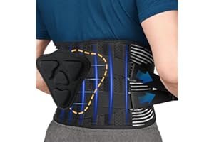 YISAILU Rückenstützgürtel mit 6 Streben für Herren und Damen, Bequeme Atmungsaktive Rückenbandage mit 3D Lendenpolster zur Linderung und Haltungskorrektur, Rückengurt für Arbeit und Sports ,S(23,6"-29,5")