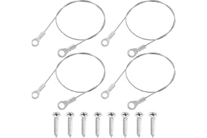 QUARKZMAN 4 Stück Drahtseil Edelstahl, 30cmx1,5mm 304 Edelstahl Stahlseil mit Ösen Verbindungsmittel mit Selbstschneidenden Schrauben für Verbinden Möbel Lampenaufhängung