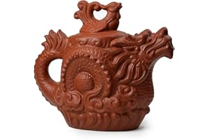 YXHUPOT Teiera drago cinese Phoenix Auspicious Happy Zisha Gongfu Teiere rosse per tè sfuso (510 ml rosso)