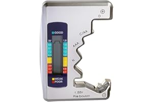 Bestgle Testeur de Batterie Numérique Affichage LCD Vérificateur de Batterie Universel Testeurs de piles Outil de Détection de Capacité de Batterie pour C D N AA AAA 9V (6F22) 1.5V Pile Bouton