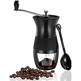 Manual Coffee Grinder, Adjustable Hand Coffee Mill Grinder with Ceramic Burrs, Stainless Steel Handle and Silicone Cover for 