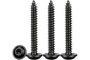 Drenky Viti Autoperforanti Torx M5x30mm,50 Pezzi Viti Legno Acciaio Inox A2 V2A con Rondella Nero Viti a Testa Mezza Tonda Flangiata Elevata Durezza,Filettatura Completa Metrica