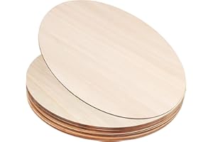 DLD D L D Discos redondos de madera para manualidades, 12 piezas redondas de madera sin terminar de 12 pulgadas, círculos de madera para manualidades, pirografía, pintura y decoraciones
