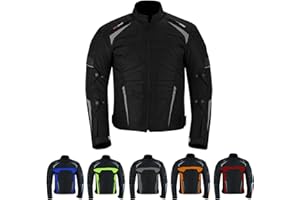 Inflori Motorbike Jacket Motorcycle Waterproof Jacket for men Corduroy 600D CE Approved Protective Armored with Hi-Vis Panels Summer and Winter Jacket